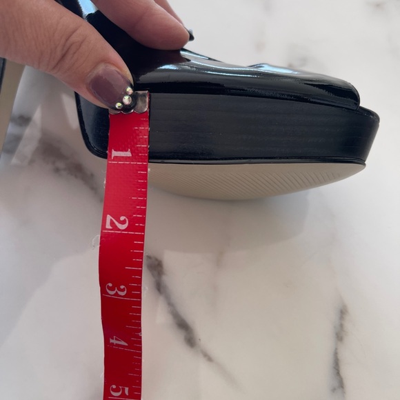 Enzo Angiolini Black Patent Platform Slingbacks unworn - Picture 11 of 12